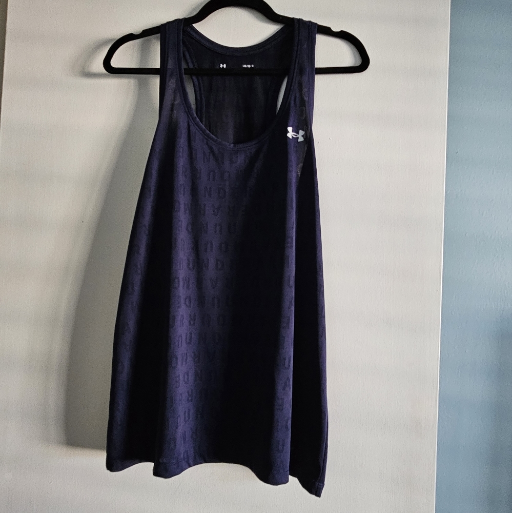 Under Armour Blue Workout Tank Size Large